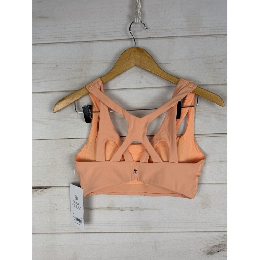 Athleta Sports Bra Womens Small Petite Peach Asana Crossback Padded Yoga - Picture 2 of 8